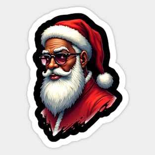 Cool African American Santa Sticker